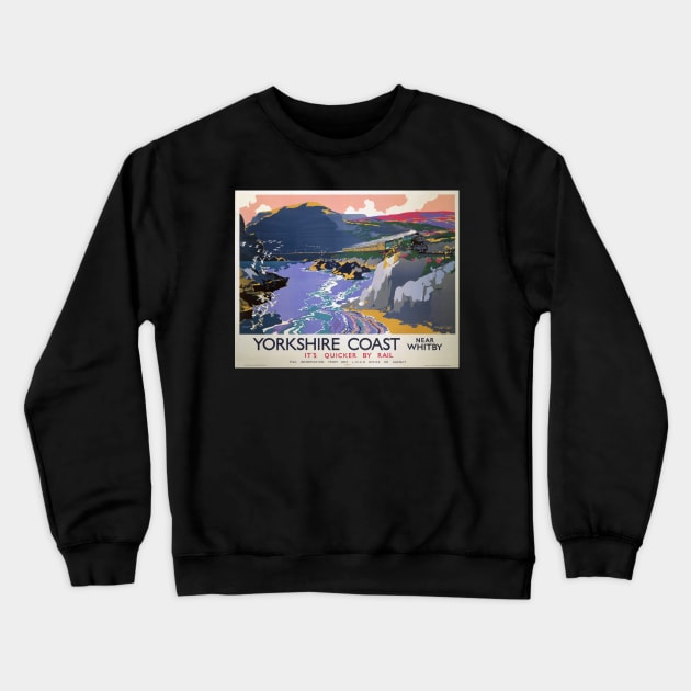 Travel - Yorkshire Coast by Rail Advertising Crewneck Sweatshirt by CozyCanvas